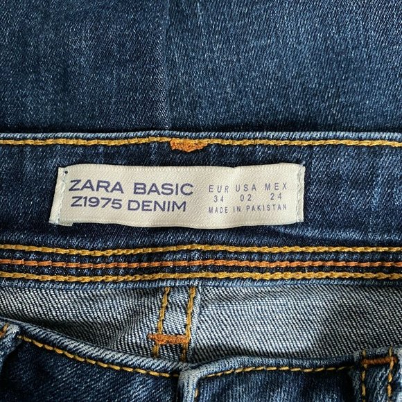 ZARA BASIC Z1975 Denim Dark Wash Skinny Jeans #H04 - Picture 7 of 9